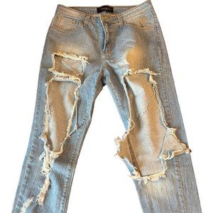 AKIRA CHICAGO BLACK LABEL Hipster Ripped Jeans Size M